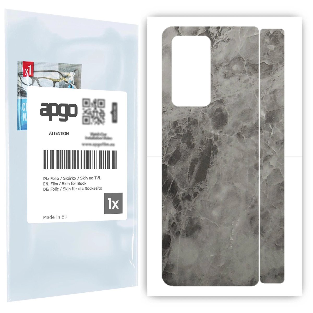 Folia naklejka skórka strukturalna na TYŁ do Samsung Galaxy Z Fold 2 -  Marmur Czarny - apgo SKINS