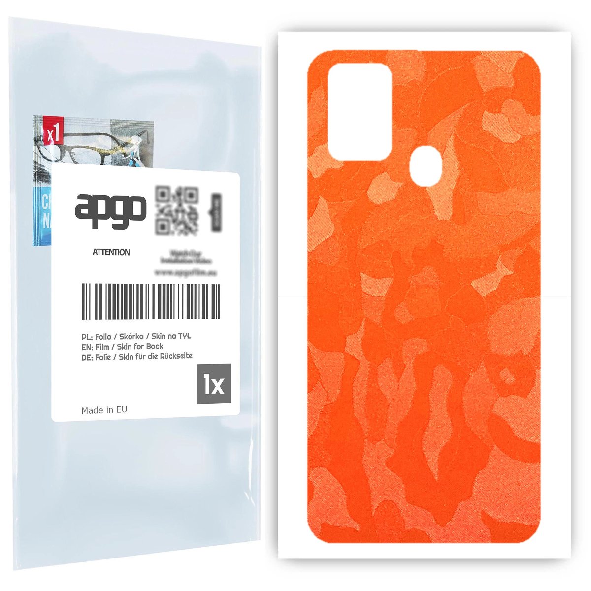 Folia naklejka skórka strukturalna na TYŁ do Samsung Galaxy M31 -  Moro | Camo Pomarańczowy - apgo SKINS