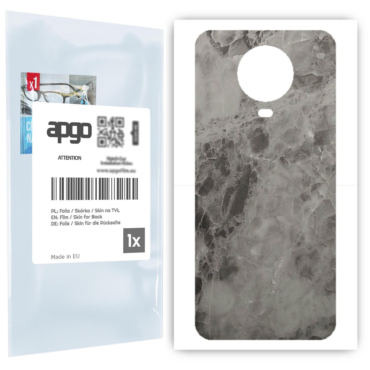 Folia naklejka skórka strukturalna na TYŁ do Nokia G20 -  Marmur Czarny - apgo SKINS