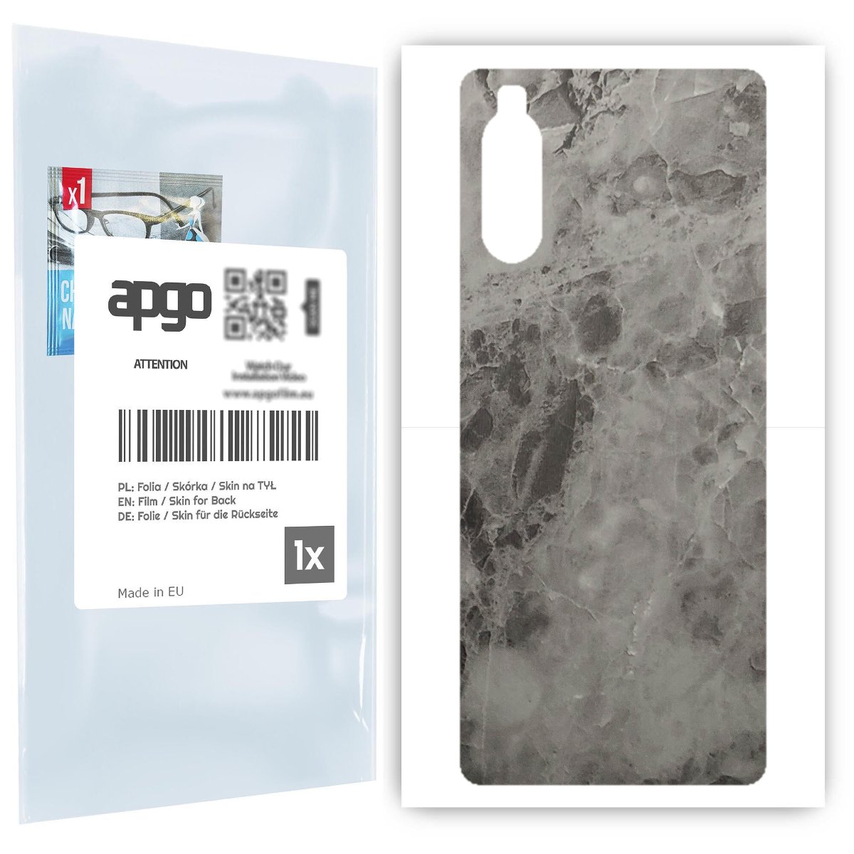 Folia naklejka skórka strukturalna na TYŁ do Sony Xperia 10 III -  Marmur Czarny - apgo SKINS