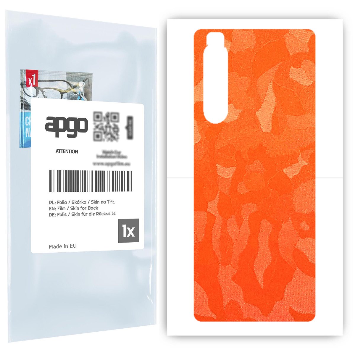 Folia naklejka skórka strukturalna na TYŁ do Sony Xperia 1 II -  Moro | Camo Pomarańczowy - apgo SKINS