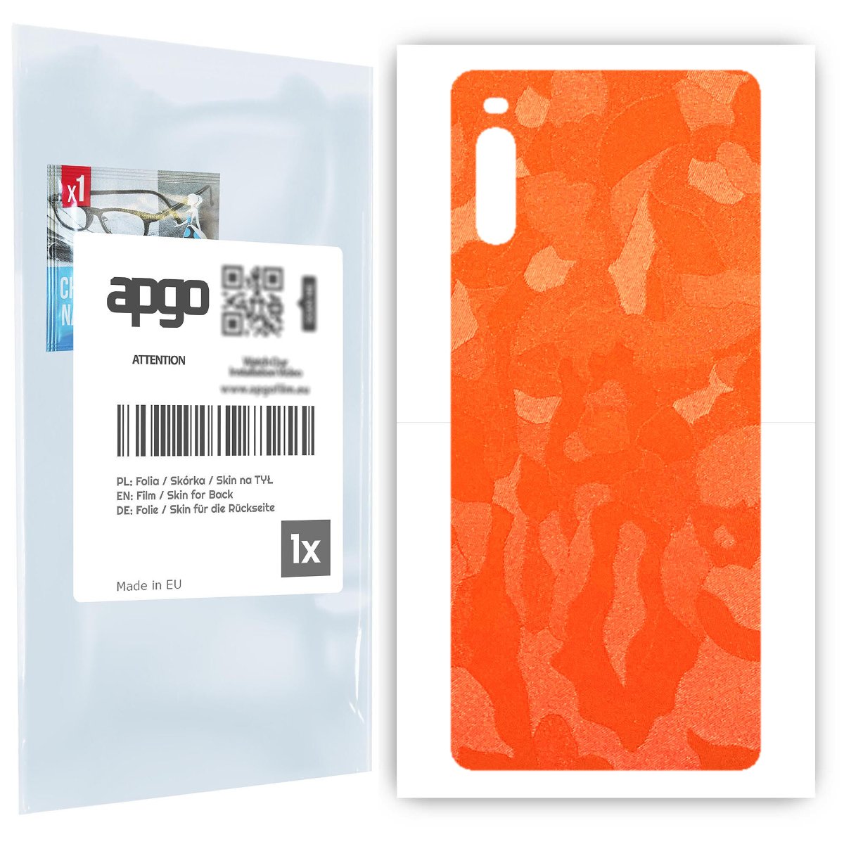 Folia naklejka skórka strukturalna na TYŁ do Sony Xperia L4 -  Moro | Camo Pomarańczowy - apgo SKINS