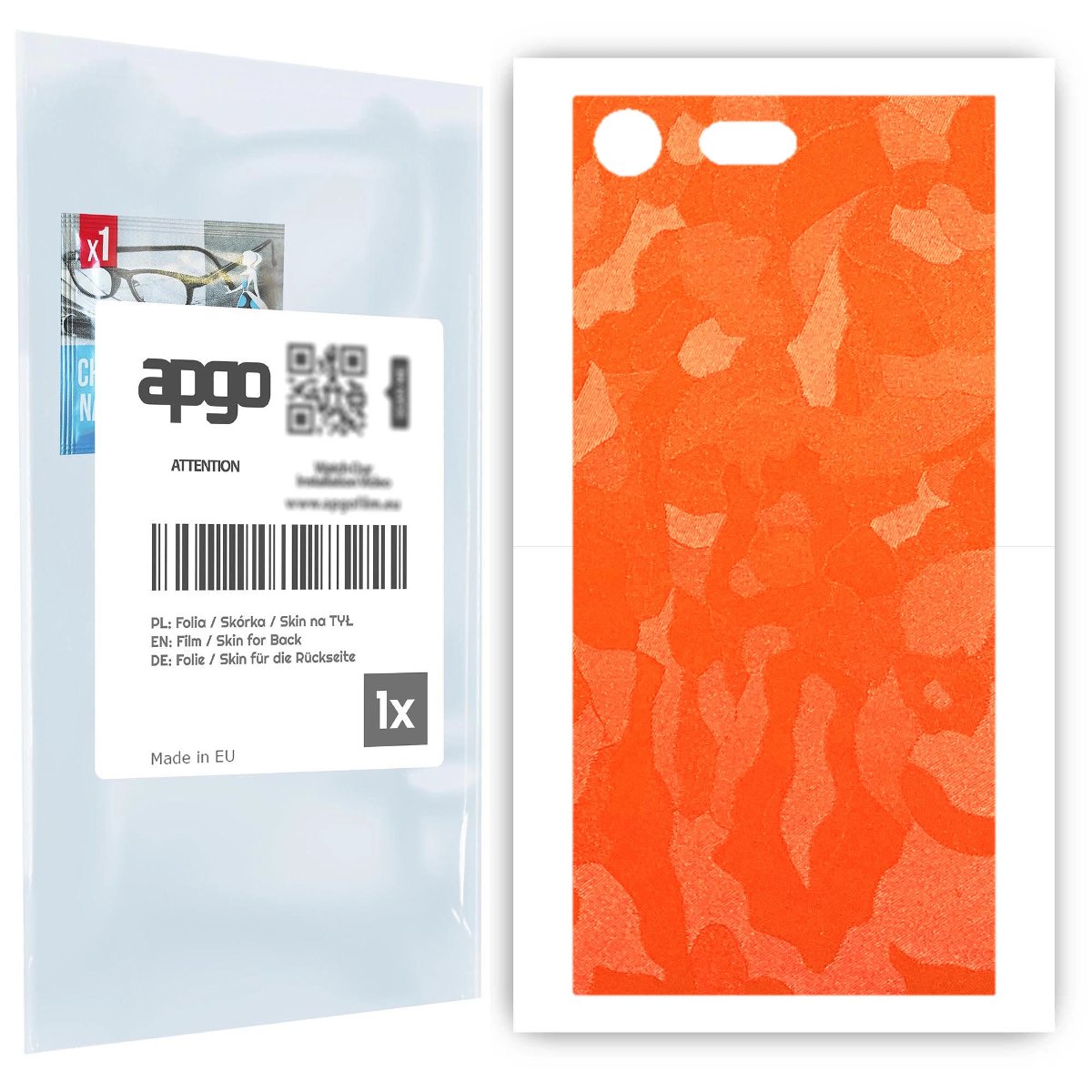 Folia naklejka skórka strukturalna na TYŁ do Sony Xperia XZ Premium -  Moro | Camo Pomarańczowy - apgo SKINS