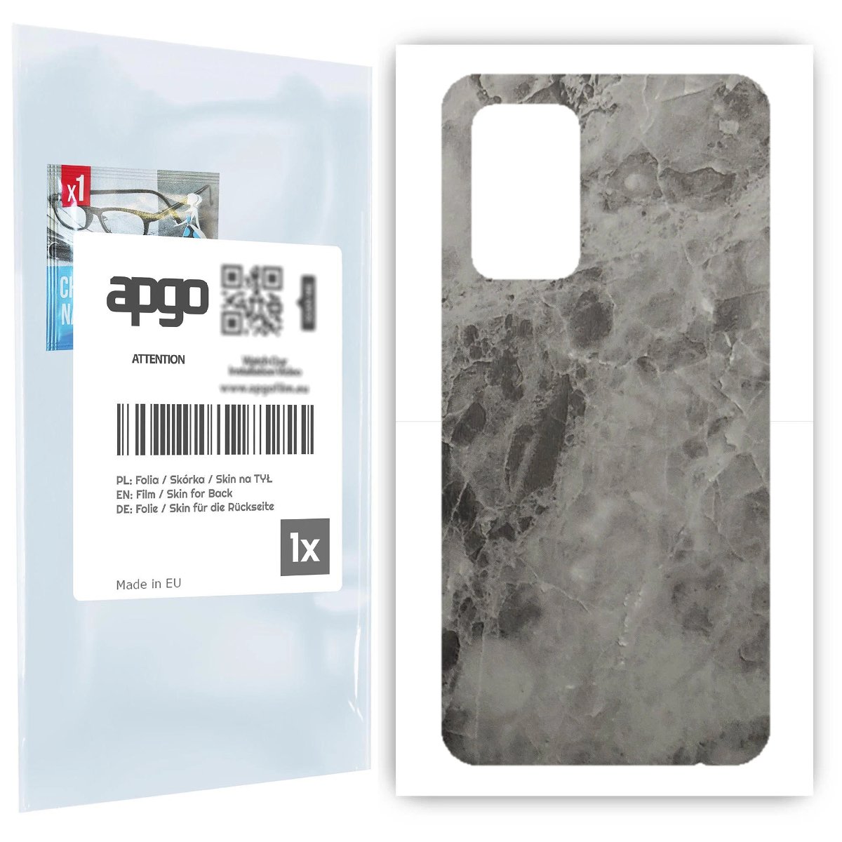 Folia naklejka skórka strukturalna na TYŁ do Samsung Galaxy A52s 5G -  Marmur Czarny - apgo SKINS