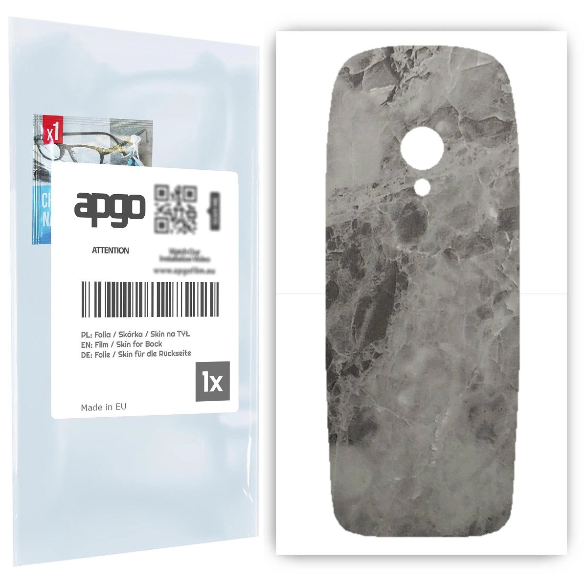 Folia naklejka skórka strukturalna na TYŁ do Nokia 6310 2021 -  Marmur Czarny - apgo SKINS