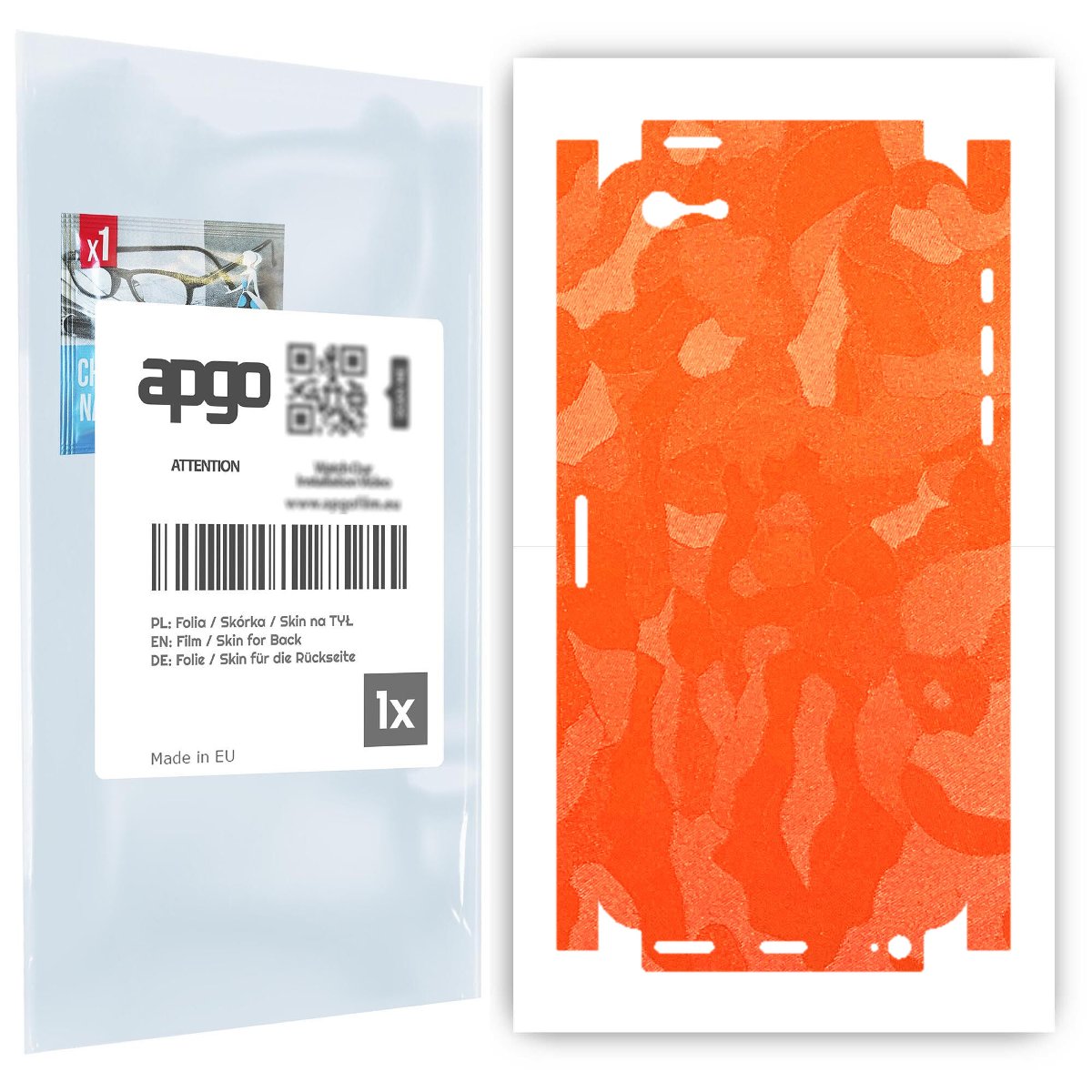 Folia naklejka skórka strukturalna na TYŁ+BOKI do Apple iPhone 5s -  Moro | Camo Pomarańczowy - apgo SKINS