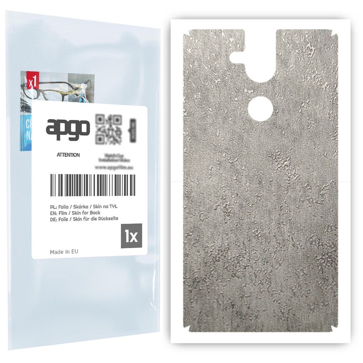 Folia naklejka skórka strukturalna na TYŁ do Nokia 8 Sirocco -  Beton - apgo SKINS