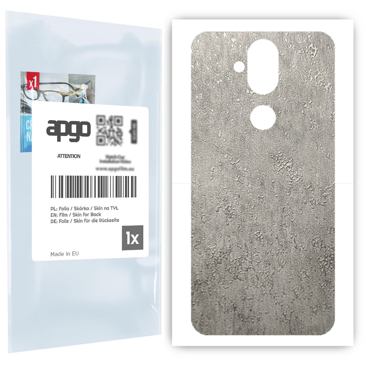 Folia naklejka skórka strukturalna na TYŁ do Nokia 8.1 (Nokia X7) -  Beton - apgo SKINS