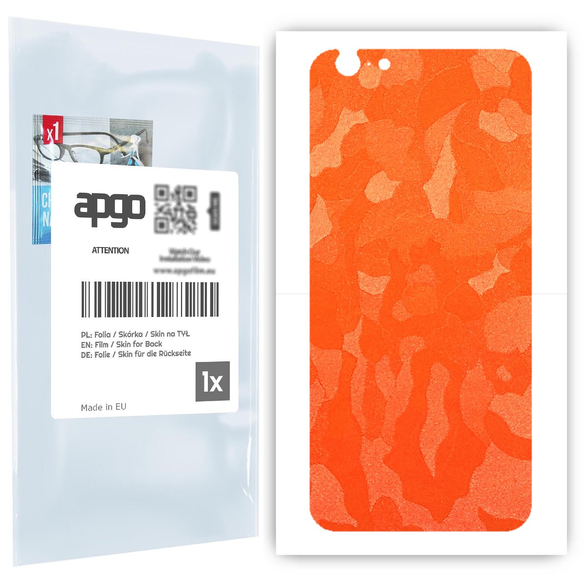 Folia naklejka skórka strukturalna na TYŁ do Apple iPhone 6 -  Moro | Camo Pomarańczowy - apgo SKINS