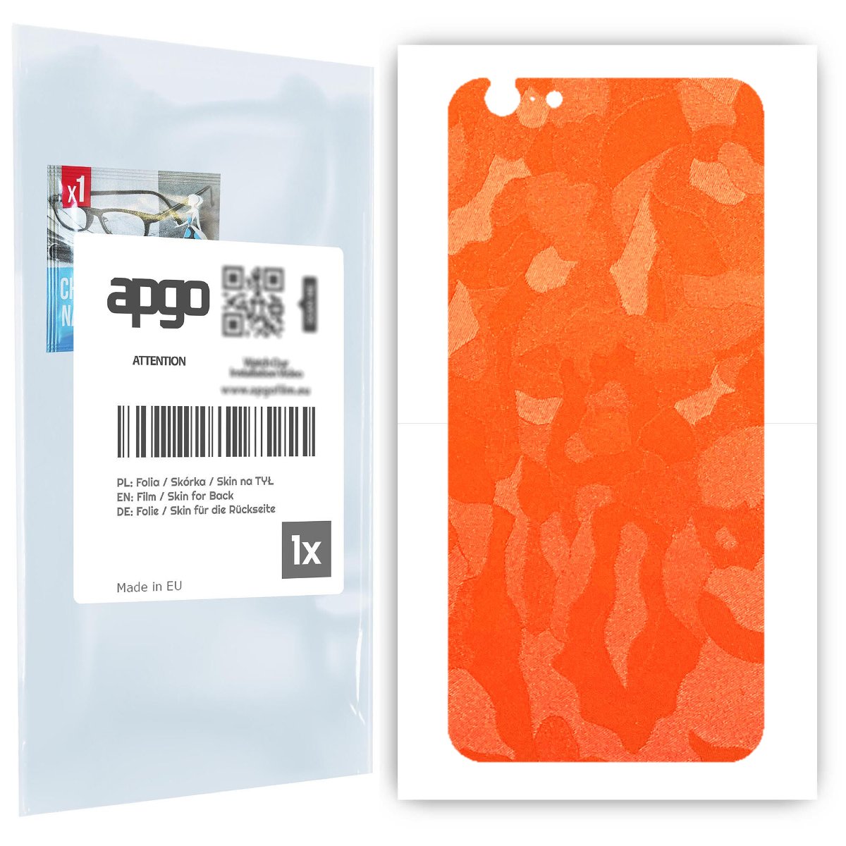 Folia naklejka skórka strukturalna na TYŁ do Apple iPhone 6s -  Moro | Camo Pomarańczowy - apgo SKINS
