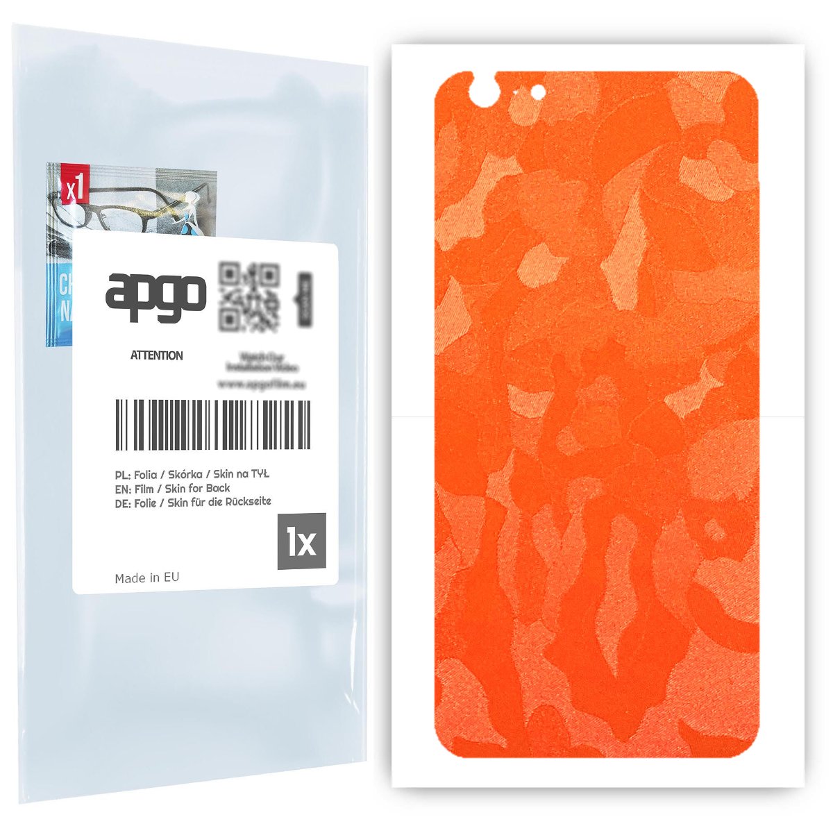 Folia naklejka skórka strukturalna na TYŁ do Apple iPhone 6s Plus -  Moro | Camo Pomarańczowy - apgo SKINS