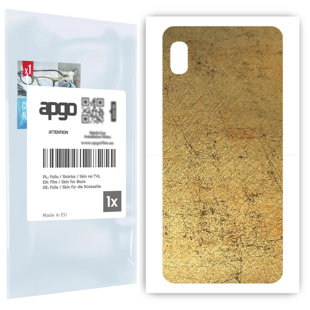 Folia naklejka skórka strukturalna na TYŁ do Samsung Galaxy A10 -  Antyczne Złoto - apgo SKINS
