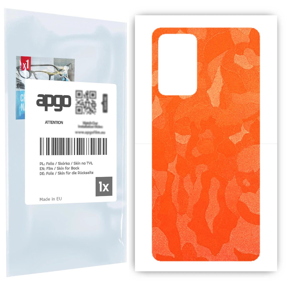 Folia naklejka skórka strukturalna na TYŁ do Samsung Galaxy A72 -  Moro | Camo Pomarańczowy - apgo SKINS
