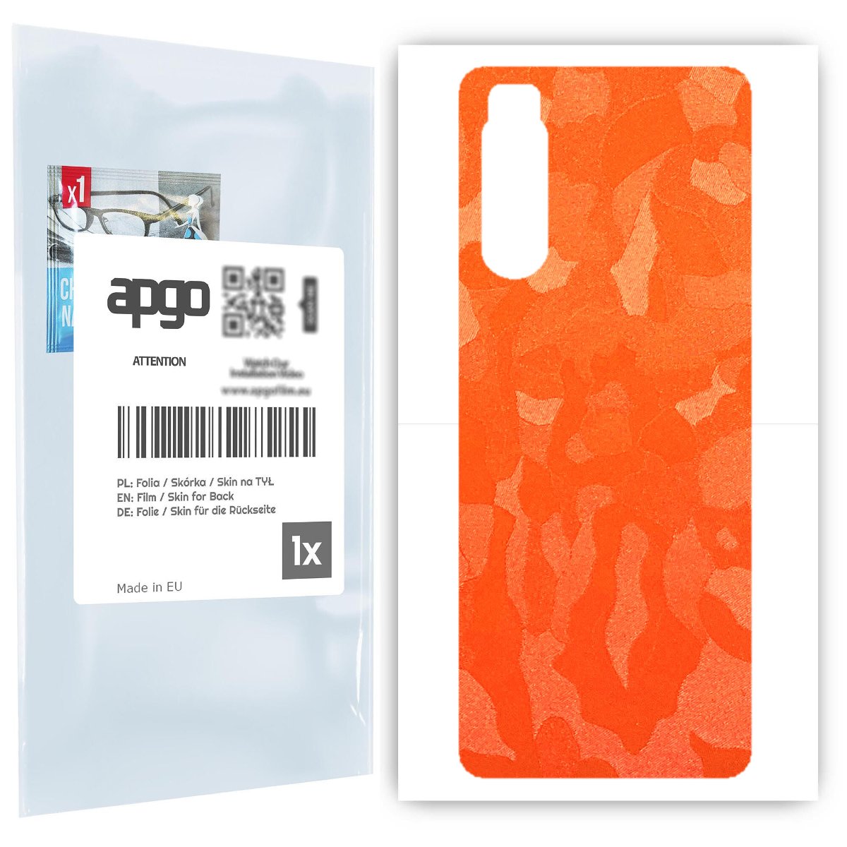Folia naklejka skórka strukturalna na TYŁ do Sony Xperia 5 II -  Moro | Camo Pomarańczowy - apgo SKINS