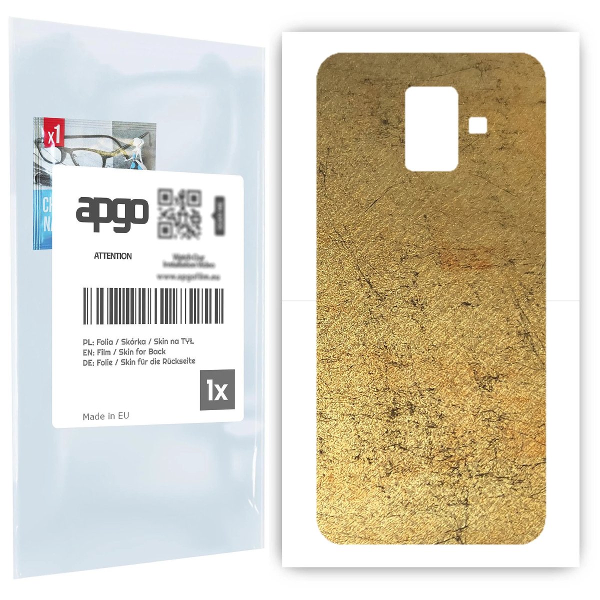 Folia naklejka skórka strukturalna na TYŁ do Samsung Galaxy A6 (2018) -  Antyczne Złoto - apgo SKINS