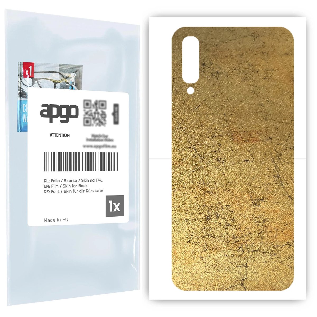 Folia naklejka skórka strukturalna na TYŁ do Samsung Galaxy A70 -  Antyczne Złoto - apgo SKINS