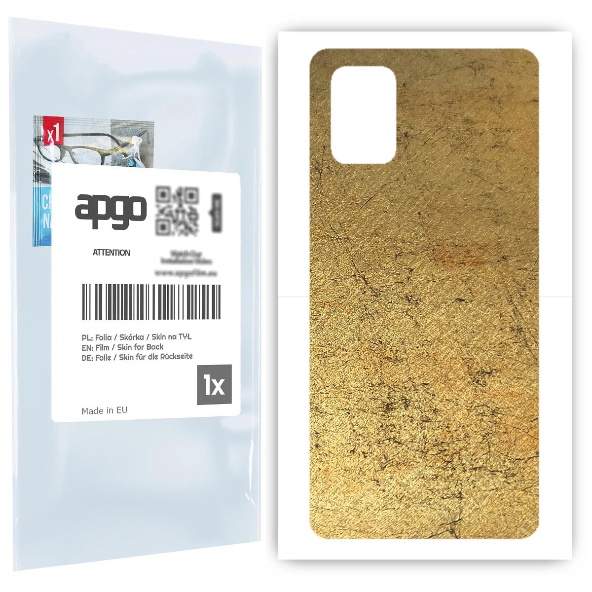 Folia naklejka skórka strukturalna na TYŁ do Samsung Galaxy A71 -  Antyczne Złoto - apgo SKINS