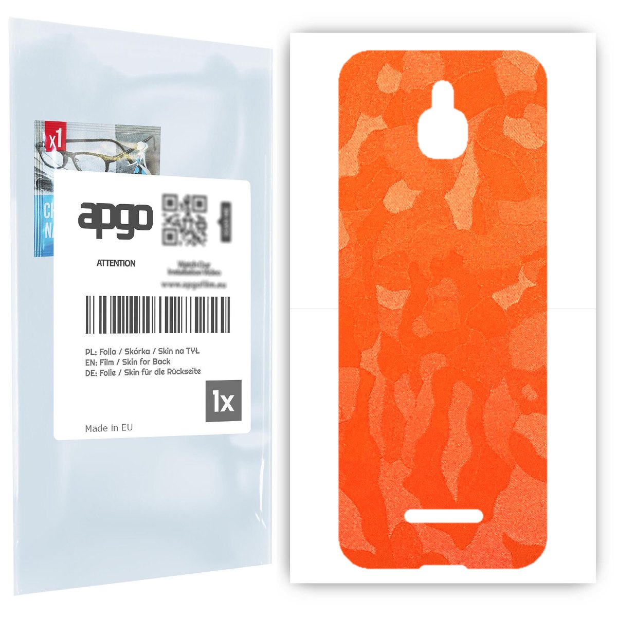 Folia naklejka skórka strukturalna na TYŁ do Nokia 8000 4G -  Moro | Camo Pomarańczowy - apgo SKINS