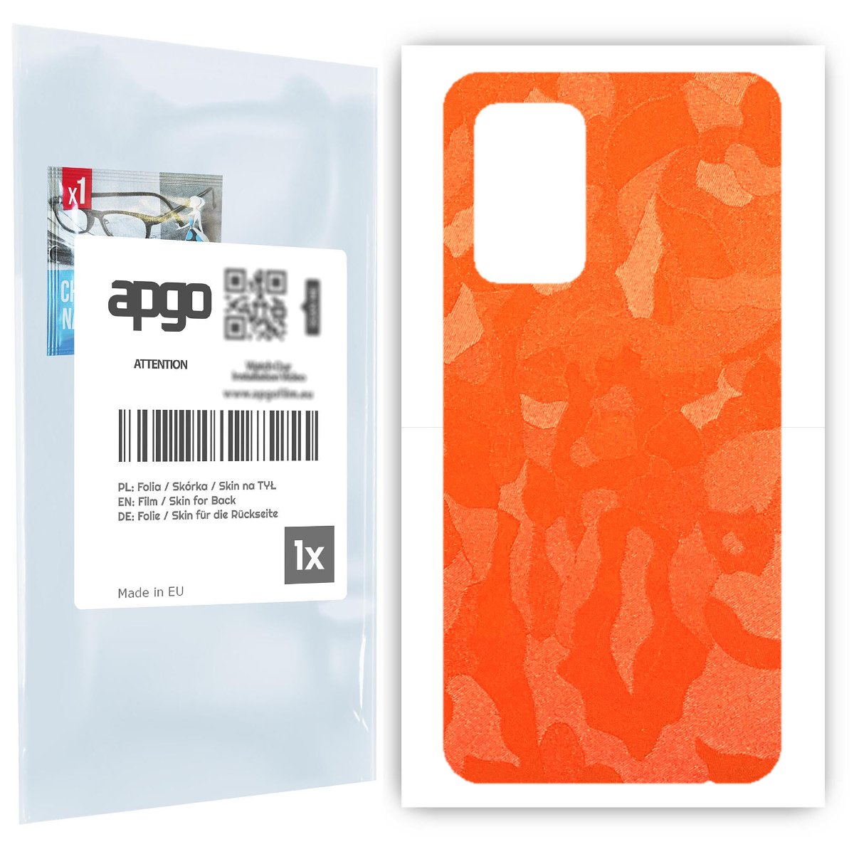 Folia naklejka skórka strukturalna na TYŁ do Samsung Galaxy A52 4G -  Moro | Camo Pomarańczowy - apgo SKINS