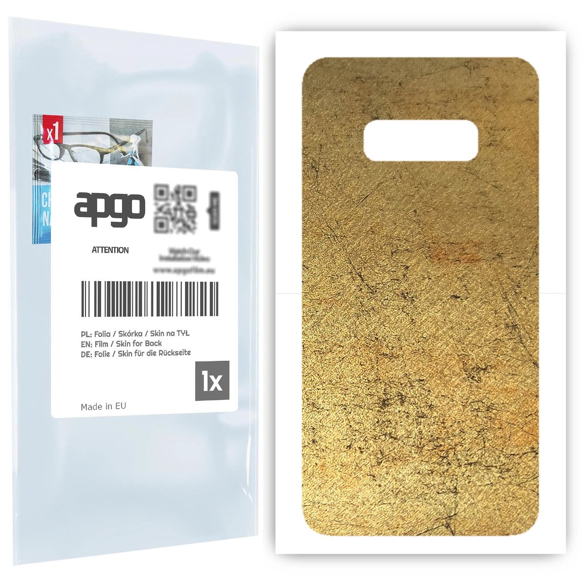 Folia naklejka skórka strukturalna na TYŁ do Samsung Galaxy S10e -  Antyczne Złoto - apgo SKINS