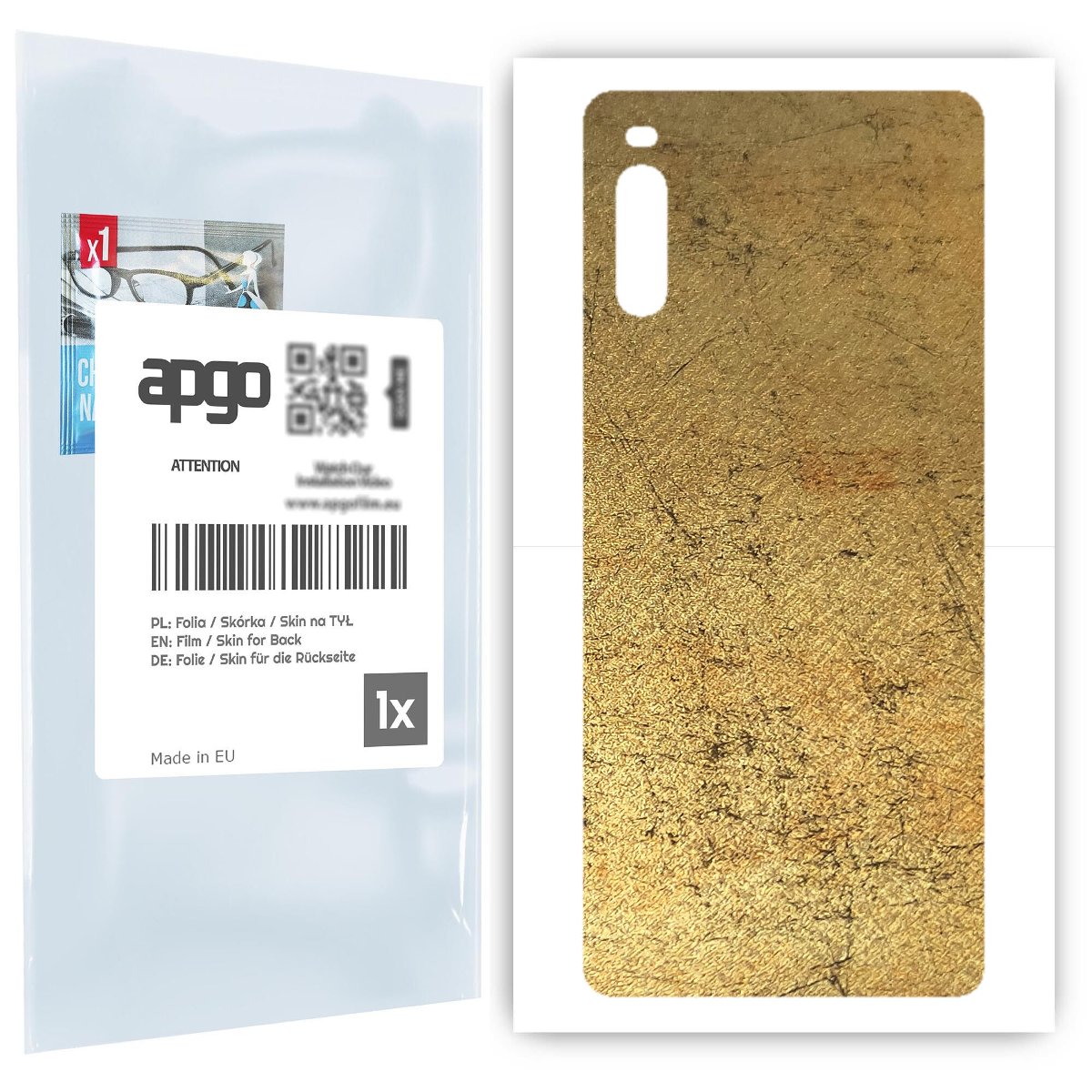Folia naklejka skórka strukturalna na TYŁ do Sony Xperia L4 -  Antyczne Złoto - apgo SKINS