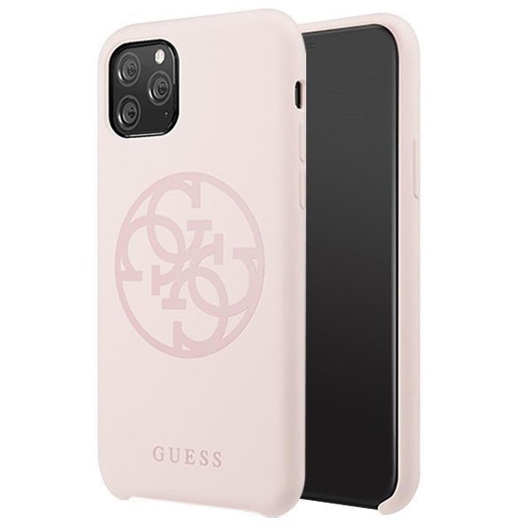 Guess Etui Silicone 4G do iPhone 11 Pro Max piaskowy róż GUHCN65LS4GLP