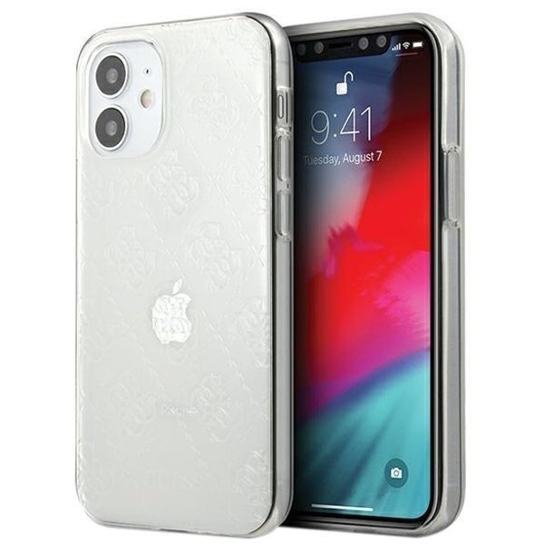 Guess Etui 3D Pattern Collection Hardcase do iPhone 12 mini transparentne GUHCP12S3D4GTR