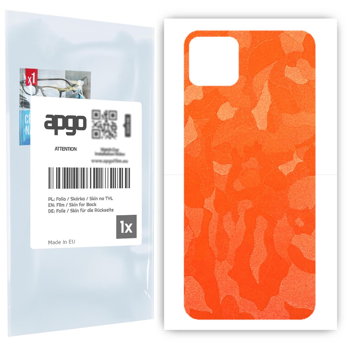 Folia naklejka skórka strukturalna na TYŁ do Realme C11 2021 -  Moro | Camo Pomarańczowy - apgo SKINS