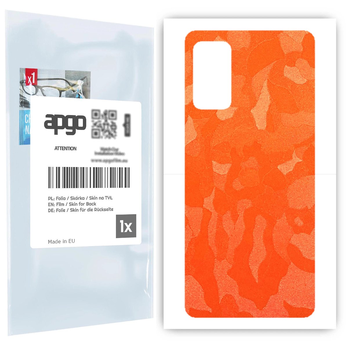 Folia naklejka skórka strukturalna na TYŁ do Samsung Galaxy M52 -  Moro | Camo Pomarańczowy - apgo SKINS