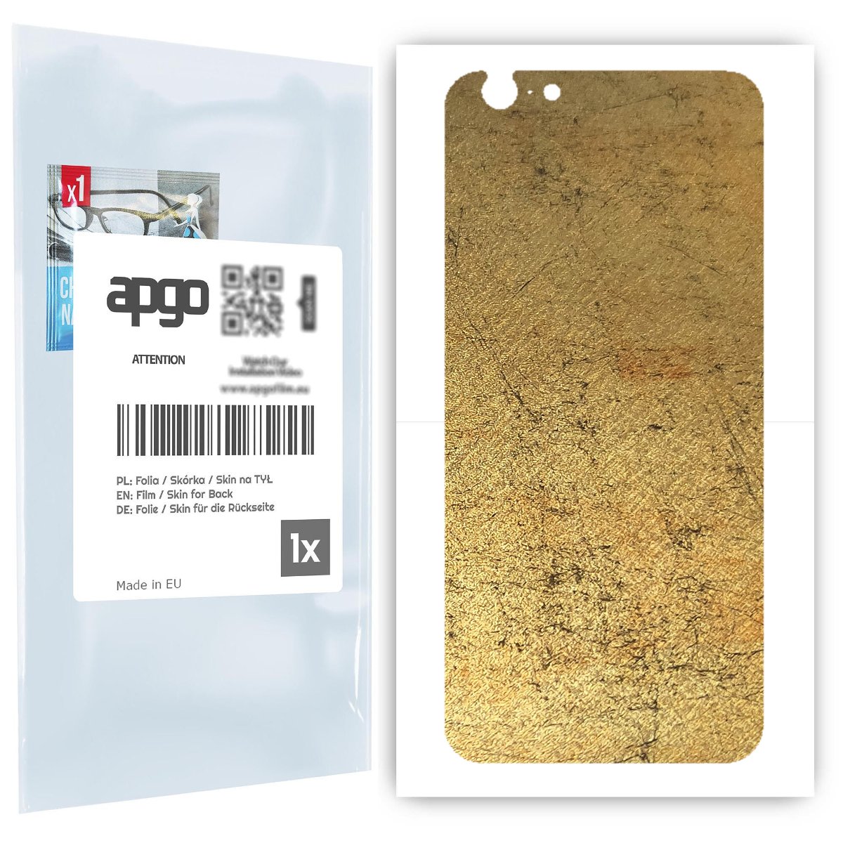 Folia naklejka skórka strukturalna na TYŁ do Apple iPhone 6 -  Antyczne Złoto - apgo SKINS