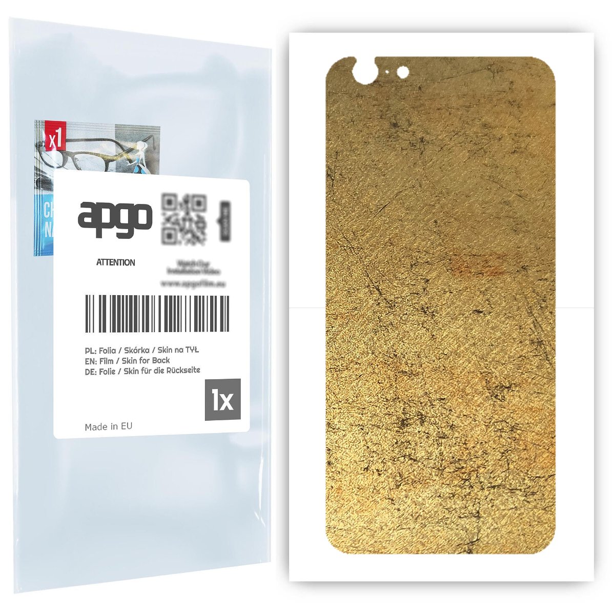 Folia naklejka skórka strukturalna na TYŁ do Apple iPhone 6s -  Antyczne Złoto - apgo SKINS