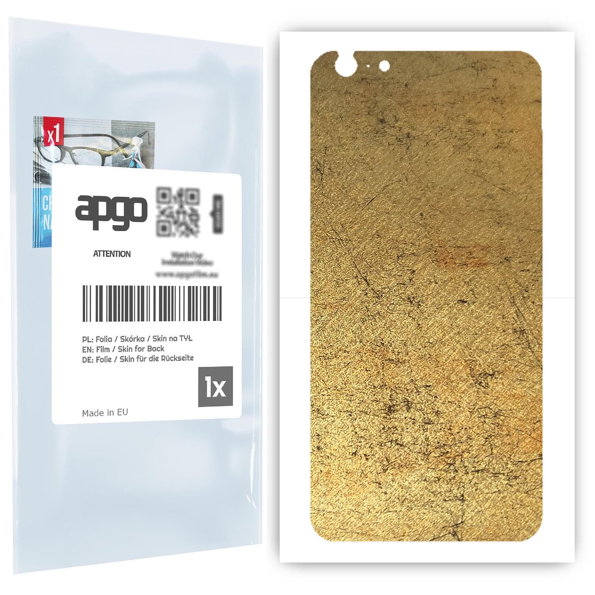 Folia naklejka skórka strukturalna na TYŁ do Apple iPhone 6s Plus -  Antyczne Złoto - apgo SKINS