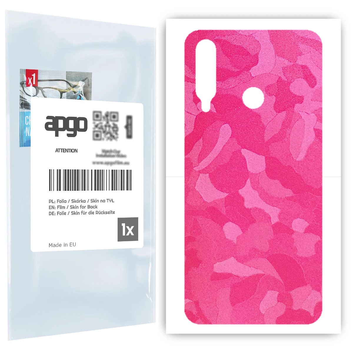 Folia naklejka skórka strukturalna na TYŁ do Honor 20 lite -  Moro | Camo Różowy - apgo SKINS