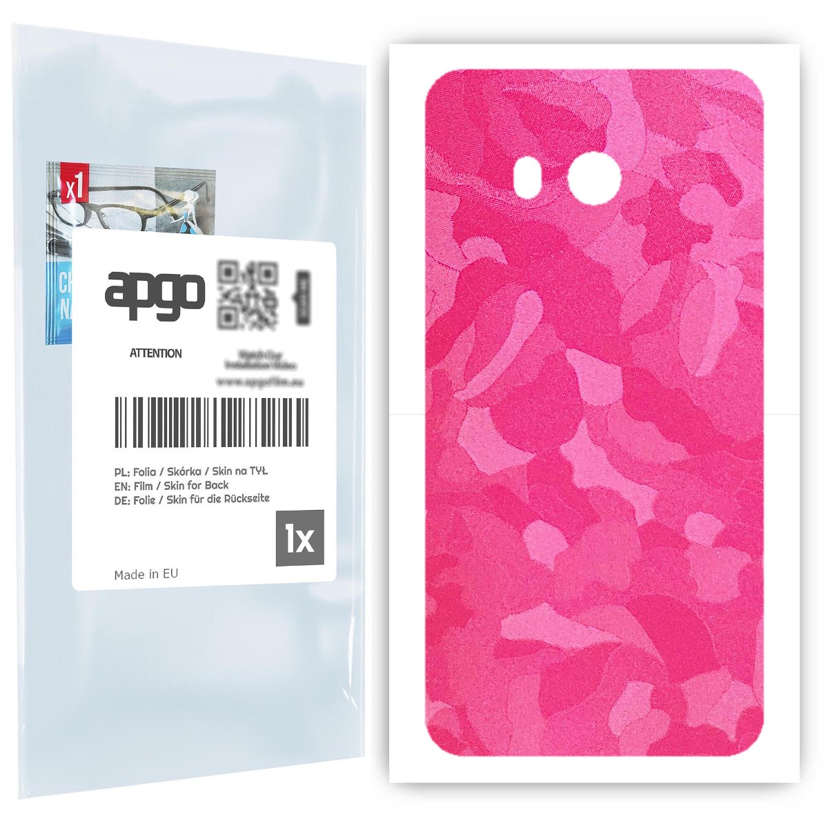 Folia naklejka skórka strukturalna na TYŁ do HTC U11 -  Moro | Camo Różowy - apgo SKINS
