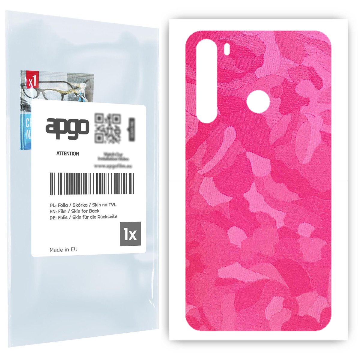 Folia naklejka skórka strukturalna na TYŁ do HTC Desire 20 Pro -  Moro | Camo Różowy - apgo SKINS