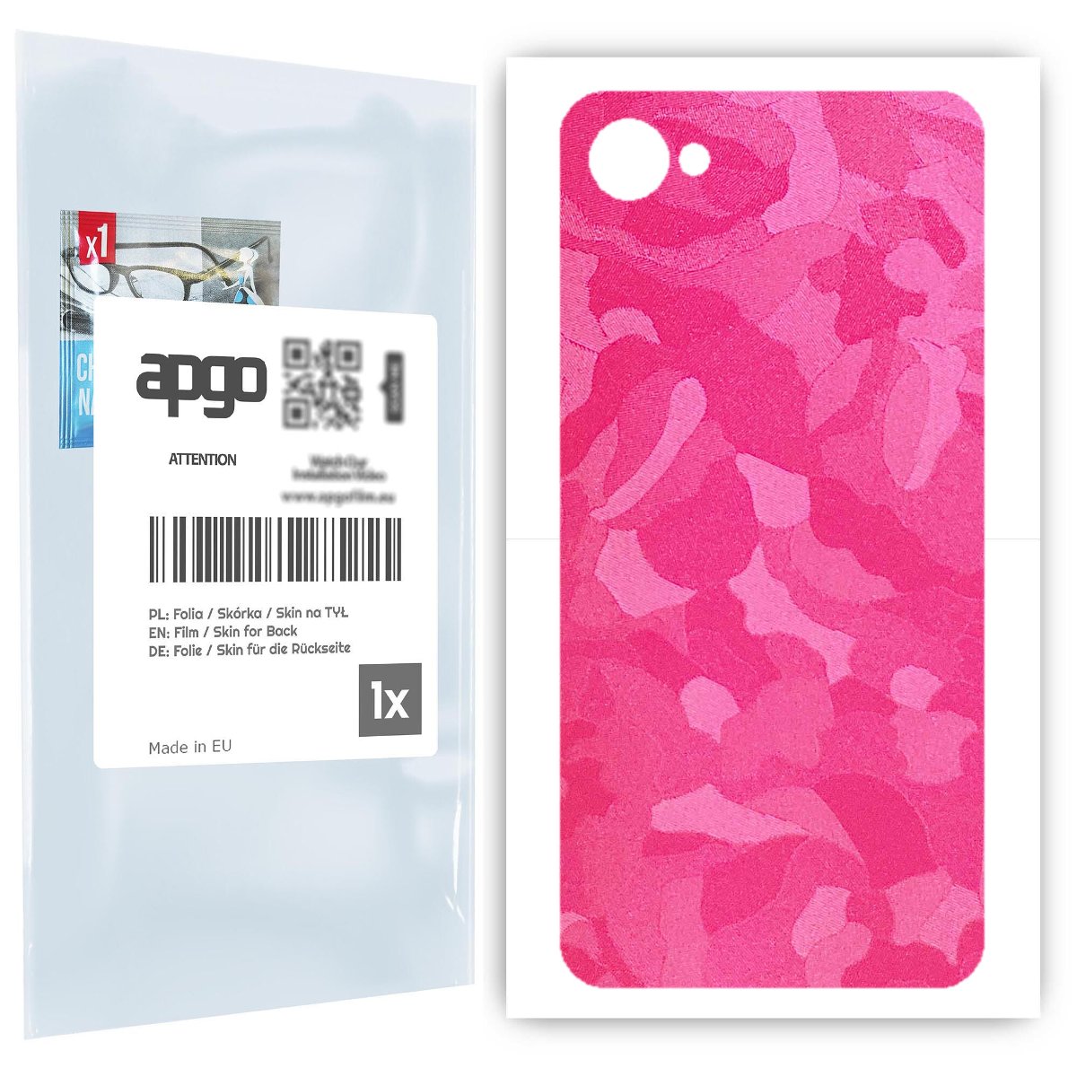 Folia naklejka skórka strukturalna na TYŁ do HTC Desire 12 -  Moro | Camo Różowy - apgo SKINS