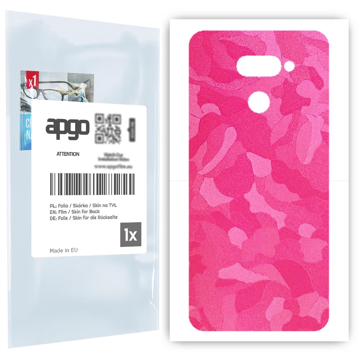 Folia naklejka skórka strukturalna na TYŁ do LG K50 -  Moro | Camo Różowy - apgo SKINS