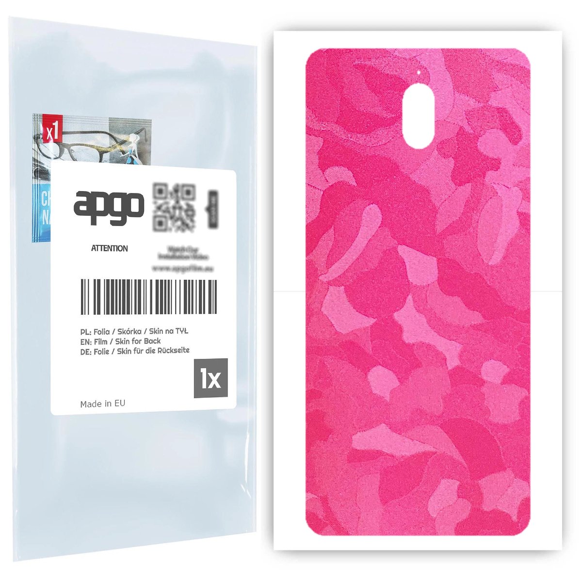 Folia naklejka skórka strukturalna na TYŁ do Nokia 3.1 -  Moro | Camo Różowy - apgo SKINS