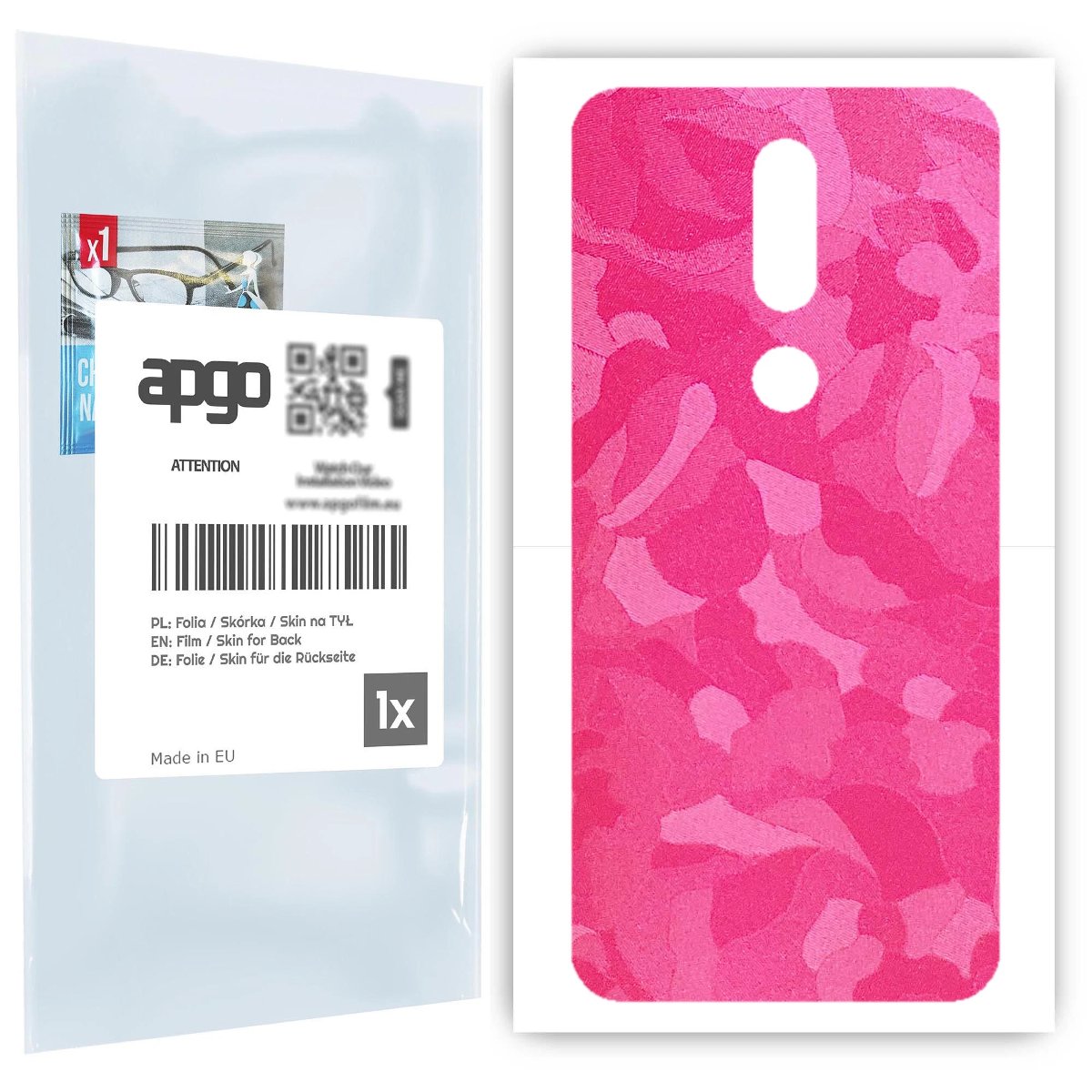 Folia naklejka skórka strukturalna na TYŁ do Nokia 7.1 -  Moro | Camo Różowy - apgo SKINS