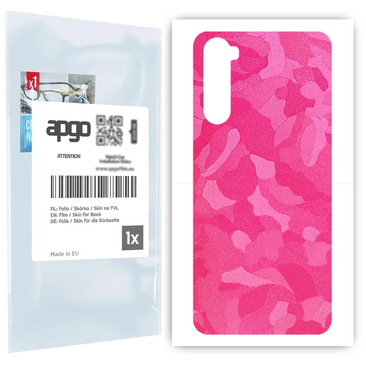 Folia naklejka skórka strukturalna na TYŁ do OnePlus Nord -  Moro | Camo Różowy - apgo SKINS