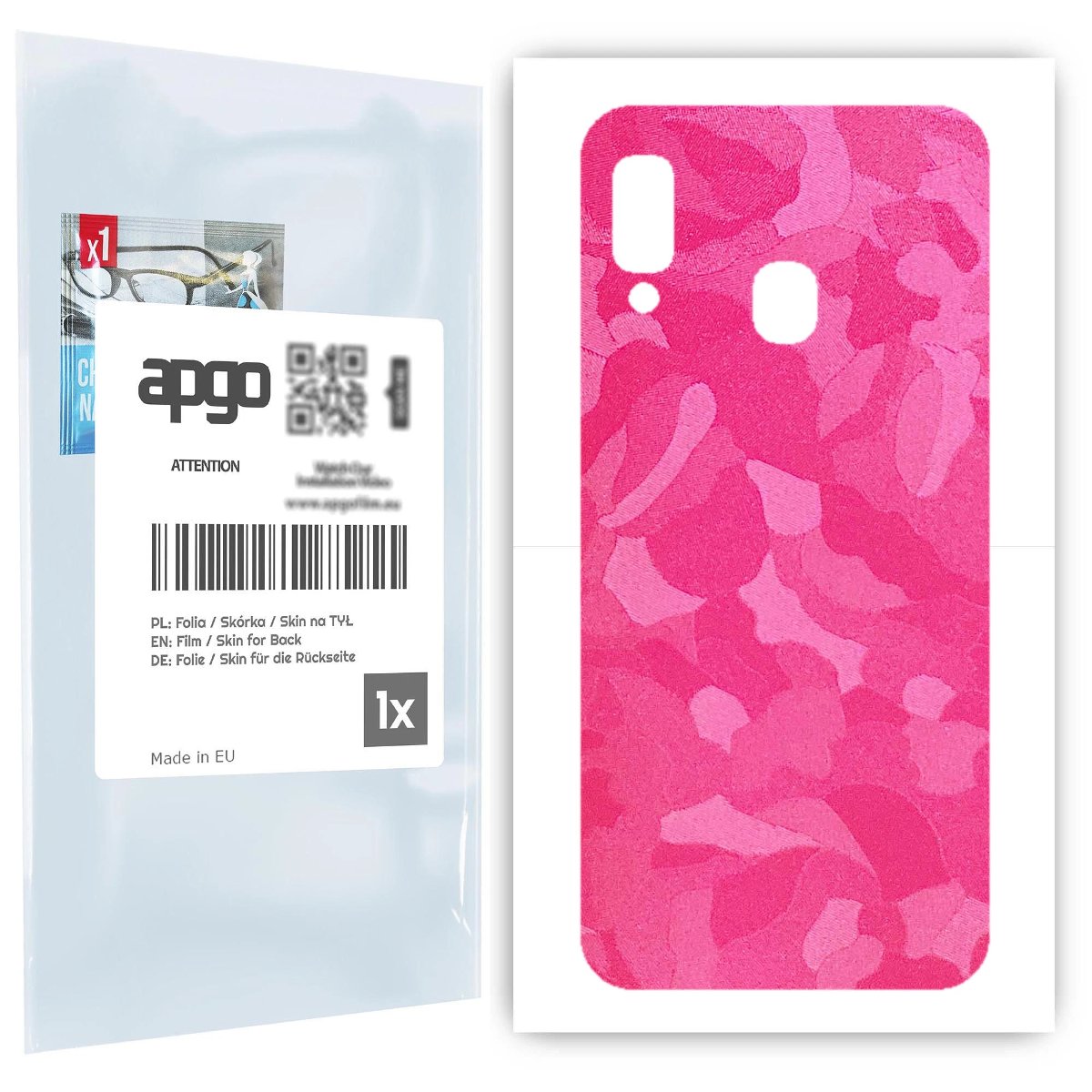 Folia naklejka skórka strukturalna na TYŁ do Samsung Galaxy A20e -  Moro | Camo Różowy - apgo SKINS
