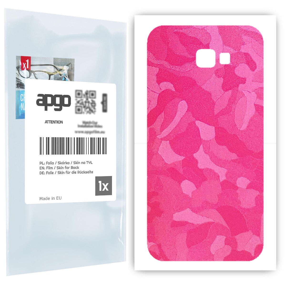 Folia naklejka skórka strukturalna na TYŁ do Samsung Galaxy A7 (2017) -  Moro | Camo Różowy - apgo SKINS