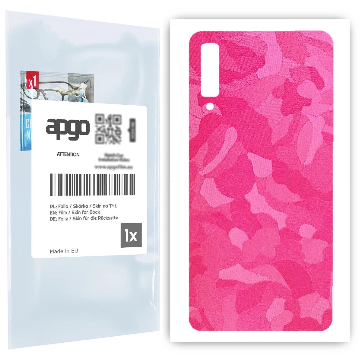 Folia naklejka skórka strukturalna na TYŁ do Samsung Galaxy A7 (2018) -  Moro | Camo Różowy - apgo SKINS