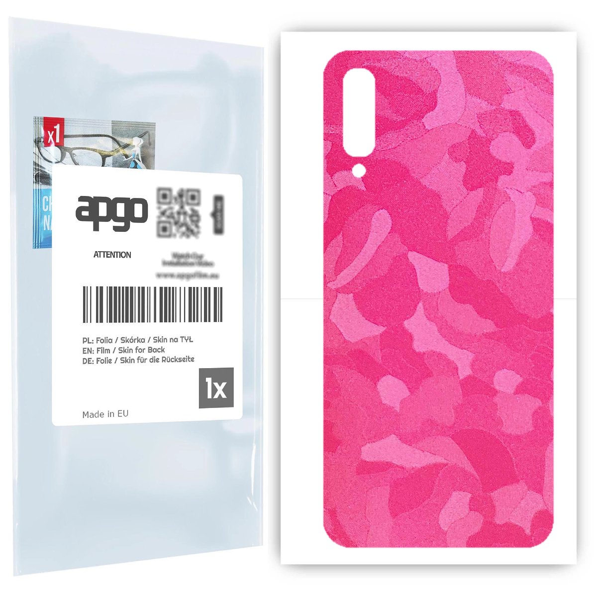 Folia naklejka skórka strukturalna na TYŁ do Samsung Galaxy A70 -  Moro | Camo Różowy - apgo SKINS