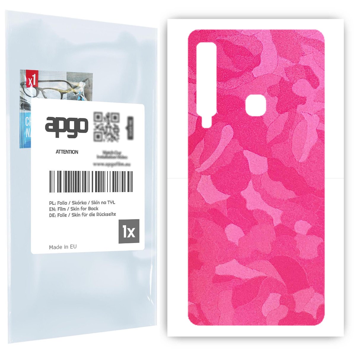 Folia naklejka skórka strukturalna na TYŁ do Samsung Galaxy A9 (2018) -  Moro | Camo Różowy - apgo SKINS