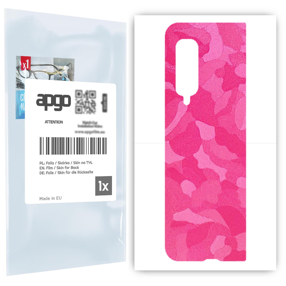 Folia naklejka skórka strukturalna na TYŁ do Samsung Galaxy Fold -  Moro | Camo Różowy - apgo SKINS