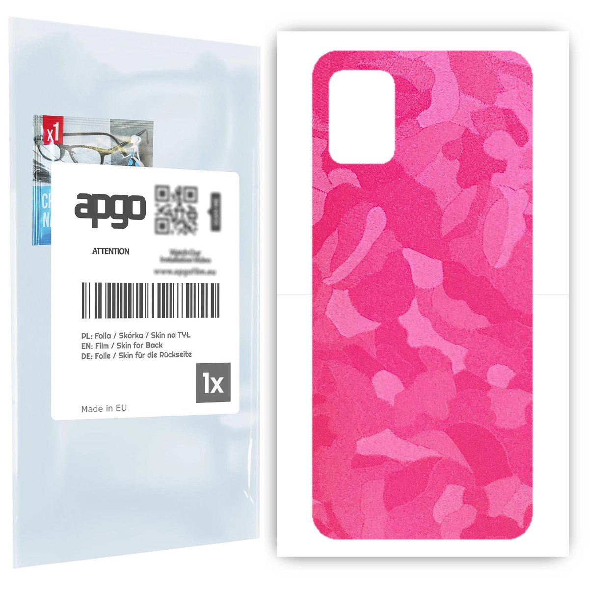 Folia naklejka skórka strukturalna na TYŁ do Samsung Galaxy A31 -  Moro | Camo Różowy - apgo SKINS