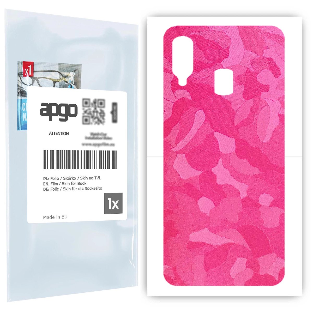 Folia naklejka skórka strukturalna na TYŁ do Samsung Galaxy A40 -  Moro | Camo Różowy - apgo SKINS