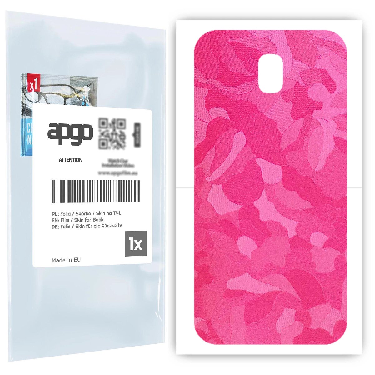 Folia naklejka skórka strukturalna na TYŁ do Samsung Galaxy J5 (2017) -  Moro | Camo Różowy - apgo SKINS