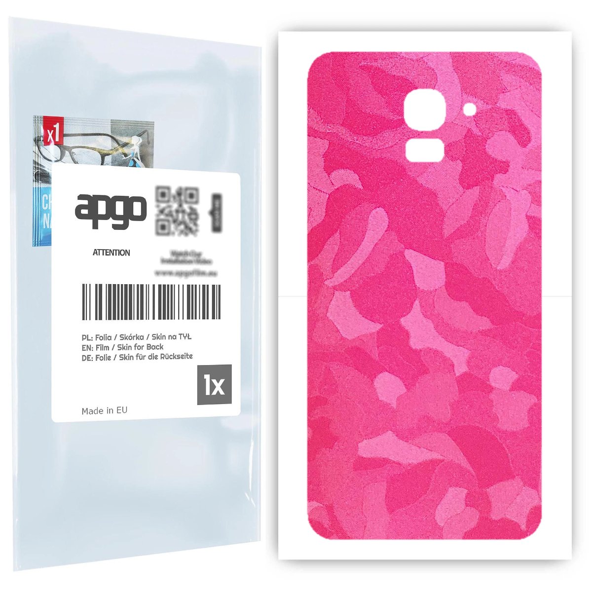 Folia naklejka skórka strukturalna na TYŁ do Samsung Galaxy J6 -  Moro | Camo Różowy - apgo SKINS